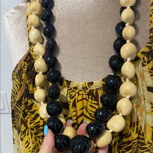 Vintage Authentic Kukui Nut Necklaces Lei Beaded Maui Hawaii, set of 2 Unisex